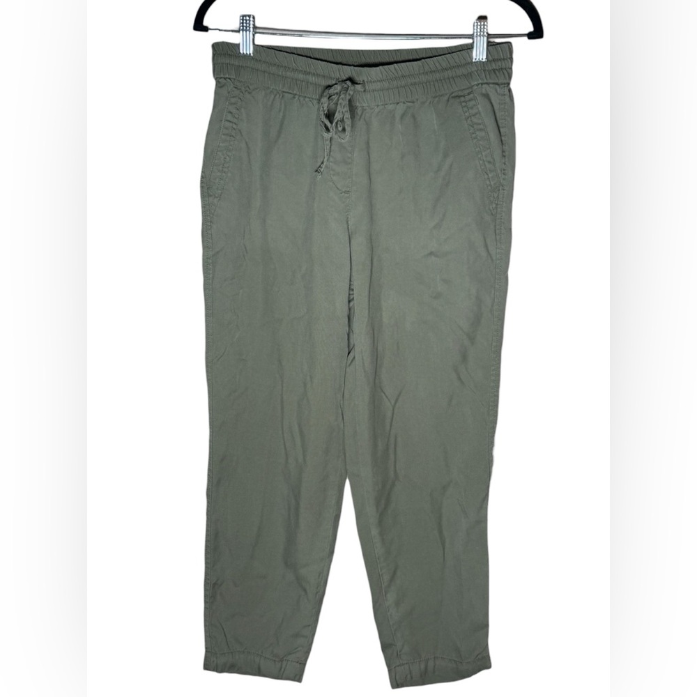 Talbots Petite Green Tencel Lyocell Pull On Pants Drawstring Elastic Waist 4P